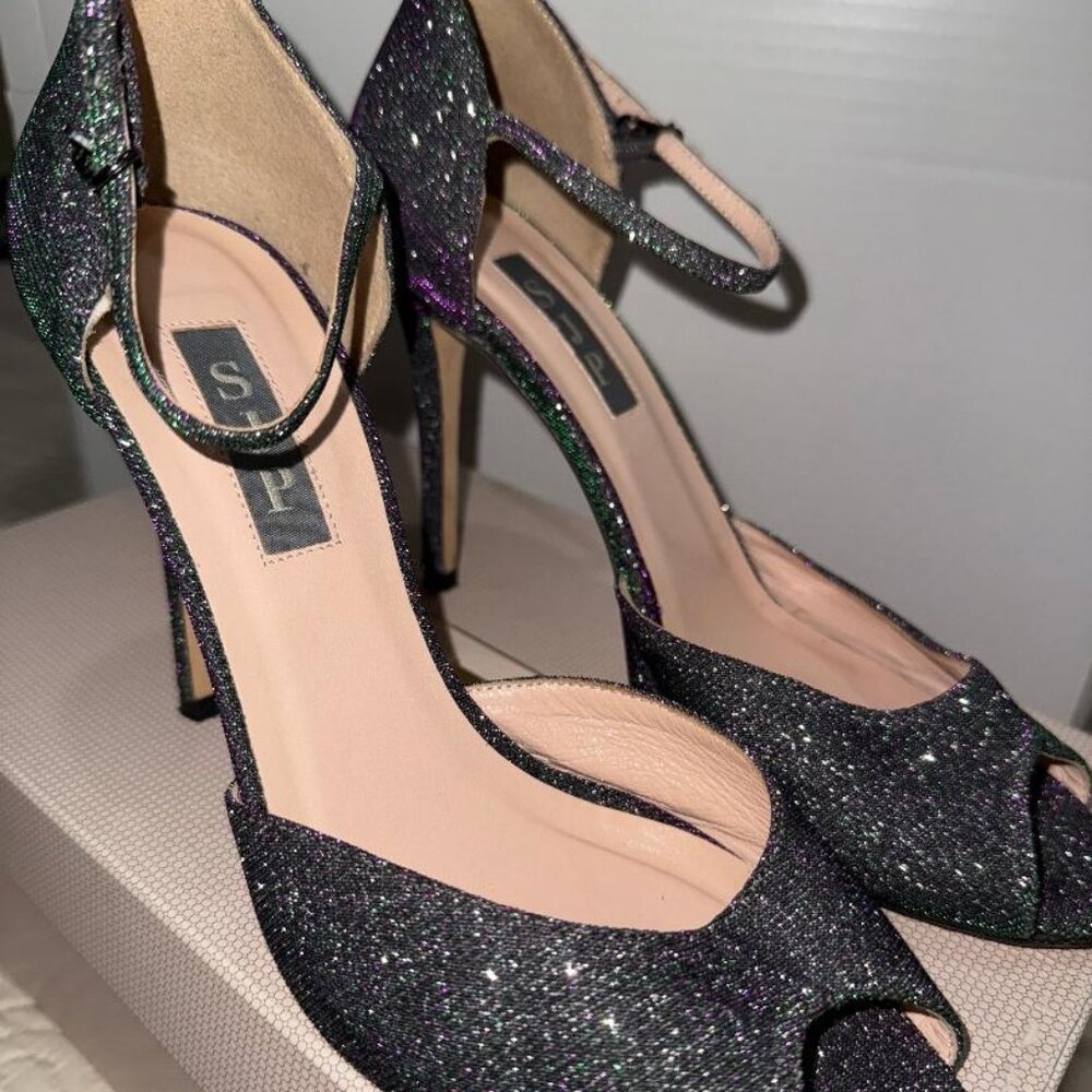 SJP by Sarah Jessica Parker “Ursula” Glitter d’Orsay Sandals